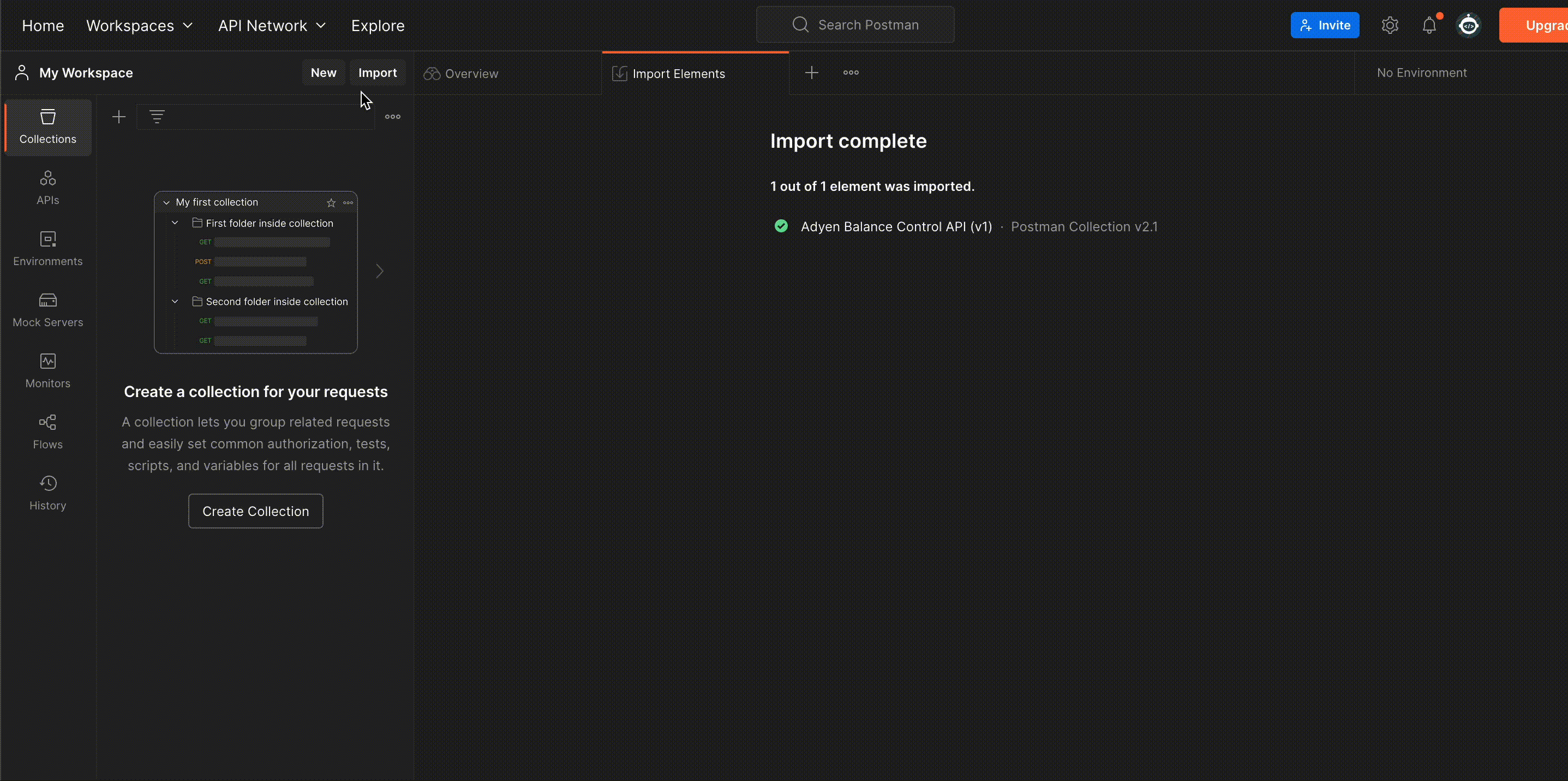 Importing a json file as a Postman collection